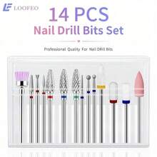 مجموعة 14 قطعة من رؤوس مثقاب الأظافر المختلطة، ساق 3/32 بوصة، رؤوس احترافية لتحضير الأظافر وإزالة الجل وتلميع الأظافر - متعدد الألوان - مشاهدة 1