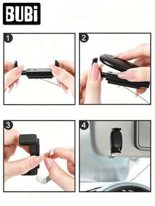 Universal Car Sun Visor Clip Holder Gate Remote Adjustable 47-65mm For Garage Door Control Sunshade Storage Organizer Folder Auto Keychain Barrier Opener Quick Installation Interior Auto Accessories Stuff - Clip - View 7