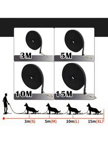 Extra Long Dog Training Leash, Sturdy Durable Material, Easy To Clean, Fits Small Medium - Black - View 3