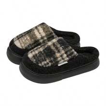 Couple Home Slippers Thick Sole Warm Soft Comfortable Anti-Slip Wear-Resistant - Black - View 11
