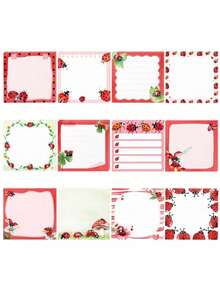 240pcs/60pcs,Cute Ladybug Pattern Sticky Notes, Decorative Self‑Adhesive Memo Pads, Cartoon Square Notepads, Planner Accessories, School Office Stationery Supplies,Essential For The Start Of School, Gifts For The Start Of School - one-size - View 12