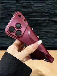極簡啞光磁吸手機殼,適用於 iPhone 18 Pro Max 17 Pro Air 16 Plus 15 14 13 12 11,支援無線充電,附玻璃鏡頭保護蓋 - 黑色 - 查看 9