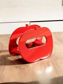 1pc Apple Shaped Lid Rest Stand, Cream White Red Cutting Board Holder, Kitchen Countertop Pot Lid Organizer Rack, Space Saving Cooking Lid Holder With Drip Tray - Multicolor - View 12