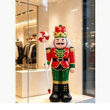 1pc Christmas Theme Standing Nutcracker Figurine, Christmas Mall Atmosphere Decoration, Indoor Theme Decoration Atmosphere Arrangement - A - View 1