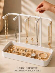 Jewelry Storage Box, Jewelry Box, For Storing Necklaces, Earrings, Jewelry, Keys, Perfume, Lipstick, Glasses And Watches. Space-Saving Multi-Functional Storage Rack, Suitable For Small Spaces, Perfect Gift For Living Room. - Multicolor - View 9
