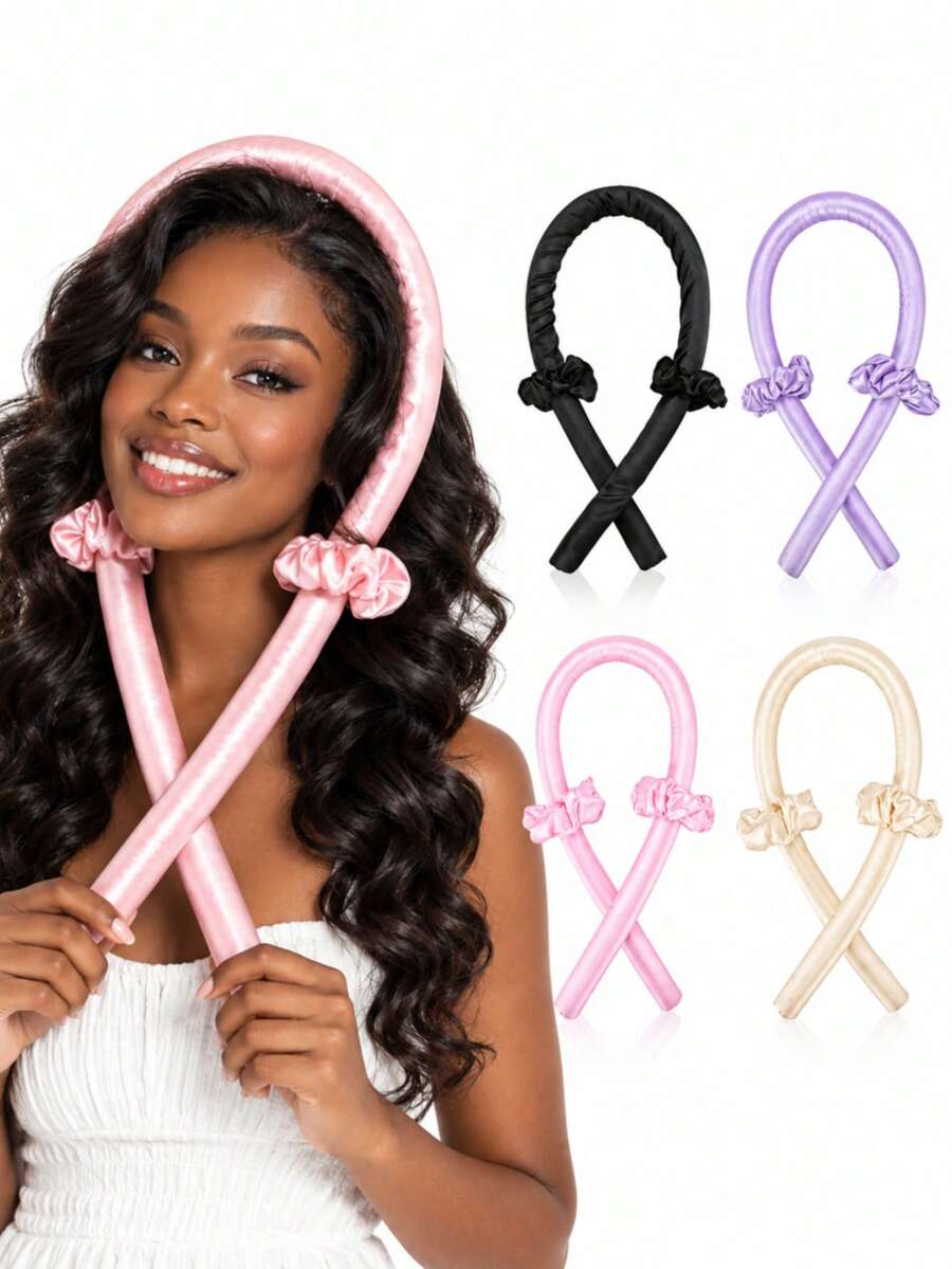 3/1pc Heatless Curling Headband Set, Heatless Curling Tool, Heatless Headband & Hair Scrunchies, Comfortable Soft Styling Tool, Suitable For Women With Long Curly Hair, Sleep Curling Set, Easy To Use Curling Tool - Multicolor - View 1