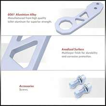 Durable Aluminum Alloy Vehicle Rear Tow Hook, Wear-Resistant And Anti-Oxidant, Tuning Style, Available In Various Colors, Mounting Accessories Included, Quick Installation, Practical Use In Emergency Situations, Enhances Exterior Appearance, Compatible With Various Car Models - A - View 3