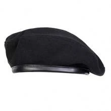 1pc Men's Plush Leopard Print Beret Military Hat, Adjustable Sun Protection Casual Hat For Outdoor, Suitable For Autumn/Winter - Multicolor - View 7