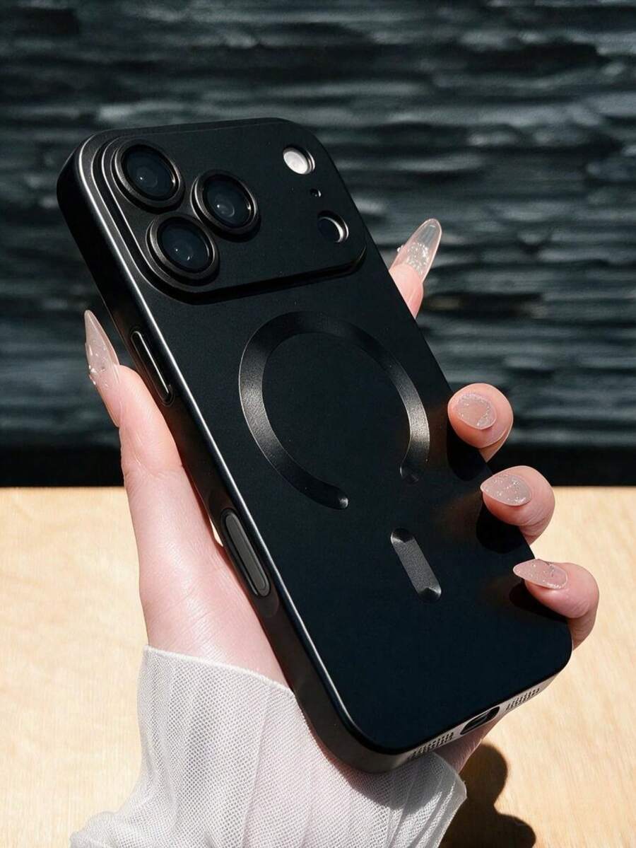 極簡啞光磁吸手機殼，適用於 iPhone 18 Pro Max 17 Pro Air 16 Plus 15 14 13 12 11，支援無線充電，附玻璃鏡頭保護蓋