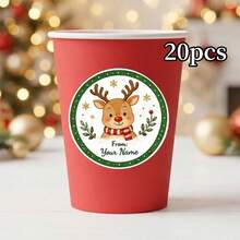 8/20/40pc Christmas Sticker Set Bundle, Personalised Gift Tag Labels, Cute Santa Reindeer Snowman Nutcracker Holiday Envelope Seal Decals,Holiday Present Wrapping Sheet Seals,Holiday Keepsake,Christmas Gift - Multicolor - View 10
