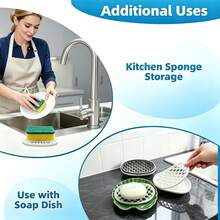 Non-Slip Soap/Sponge Holder With Efficient Drainage Holes, Keeps Soap Dry, Fits Shower Niche, Sink, Bathroom Shelf-Modern Easy-To-Clean Design, Suitable For Small And Large Bathrooms - Hollow Soap Dish - View 5