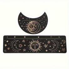 2pcs Wooden Tarot Card Holders - Moon & Sun Design, Witchcraft Style Display Stand, Suitable For Cards And Handicrafts, Ideal For Parties And Events - Multicolor - View 8