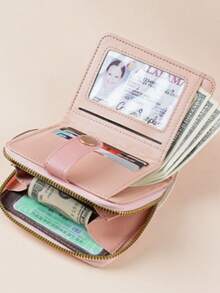 Women's Mini Wallet, Cute Cat Pattern, Small Zipper Coin Purse With Multiple Card Slots And Wrist Strap - Lightweight And Portable, Can Hold Cash, ID Cards And Coins, Large Capacity Short Wallet, Fashionable And Cute Faux Leather Coin Purse, Suitable For Daily Use, Commuting To Work, Also An Ideal Gift For Friends And Family. - Multicolor - View 3