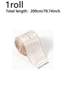 1 Roll Christmas Snowflake Pattern Gift Wrapping Ribbon - Christmas Ribbon With Shiny Snowflake Design; Suitable For Gift Wrapping, Bouquet Wrapping, DIY Bows, Wreath Decoration And General Christmas Decoration. - One Size Fits All - View 8