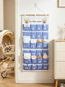 Blue Multi-Pocket Hanging Storage Bag, Suitable For Organizing And Sorting Various Items, Ideal For Daily Indoor Multi-Scenario Storage Use - Multicolor - View 4