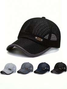 1pc All-Season Mesh Baseball Cap, Unisex Fashion Versatile Trucker Hat, Baseball Cap Suitable For Daily Wear - Multicolor - View 8
