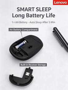 Lenovo Lecoo WS202 Mouse Nirkabel, Mouse Kantor/Bisnis Senyap, Penerima 2.4G, Desain Ergonomis, DPI Tiga Tingkat yang Dapat Diatur, Kompatibel dengan Desktop dan Laptop, Daya Tahan Baterai Lama (Satu Baterai) - View 11