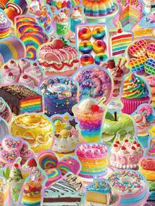 50Pcs Dopamine-Boosting Food Stickers, Dessert Bread Aesthetic Stickers Pack, Decor For Journal, Envelope, Mug, Scrapbook & Food Lover Crafts - Multicolor - View 1
