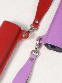 BLBLBL 1PC Multi-Color Portable Keychain Lanyard Anti-Scratch Electronic Cigarette Protective Case FOR IQOS ILUMA I ONE, PU Leather Material Comfortable Touch Shock-Absorbing Anti-Scratch, Suitable For Daily Use - PU Leather Style - View 5
