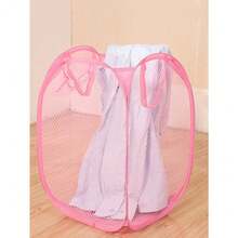 2/1pc Large Capacity Pop-Up Laundry Hamper With Handles – Foldable Mesh Laundry Basket For Dirty Clothes Storage - Multicolor - View 8