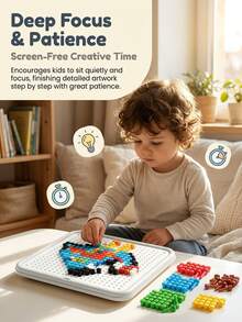 Children's 3D Mushroom Peg Puzzle Large Particle DIY Plug-In Toy, Focus And Educational Early Learning, Suitable For Boys And Girls 3 Years Old And Above, Birthday Gift - Multicolor - View 4