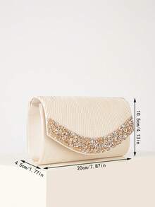 REMANLAND Valentine's Day Gift, Romantic Apricot Clutch Bag, Shiny Sequin Decor, Envelope Design, Suitable For Party, Wedding, Casual Occasions, Women's Handbag, Formal Wallet - Apricot - View 4