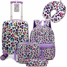 Cute 5-Piece Luggage Set, 16-Inch Hard Shell Suitcase With Spinner Wheels, Girls Travel Rolling Luggage - Children's Suitcase - View 4