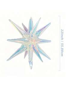 1pc 22-Inch Large Colorful Transparent Explosion Star Balloon, One-Piece Starburst Balloon, Pointed Star Foil Balloon, Suitable For Birthday Party, Wedding, Holiday Decoration - Multicolor - View 3