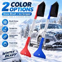 1pc 2-In-1 Car Snow Brush And Ice Scraper, 62cm Detachable Long Handle Snow Removal Tool With Dense Bristles And Foam Grip, Suitable For Car, SUV And Truck Windshield Defrosting And Snow Removal, Red/Blue Winter Car Accessory, Perfect Christmas And New Year Gift For Female Drivers - How Much - View 7