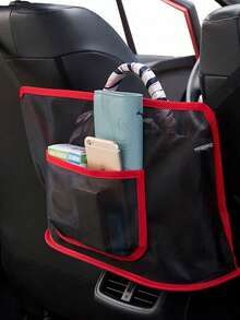 Extra Large Car Storage Bag Backseat Organizer Net For Tidying Up Backseat Items Multi-Compartment Car Storage Bag For Store Phones Documents Snacks Chargers Space-Saving For All Vehicles Men And Women Car Accessories Travel Essentials - Multicolor - View 14