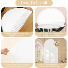 White Arch Backdrop Cover 5ft/6ft/6.6ft/7.2ft Wedding Arch Cover, Double-Sided Stretch Fabric Fitted Arch Backdrop Cover For Backdrop Stand, Birthday Party Wedding, Stand Not Included, Fabric Backdrop Only - View 3
