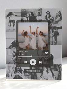 1pc Customized Song Acrylic Template, Best Friend Photo Collage, Suitable As Couple Anniversary Gift, Office Desk Decor, Photo Customization, Customizable Item, Adult Bedroom Decor - Multicolor - View 6