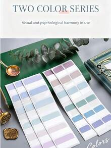 10 Sheets, 120 Sheets Of Simple Fluorescent Colored Writable Translucent Multi-Functional Index Classification Stickers - one-size - View 5