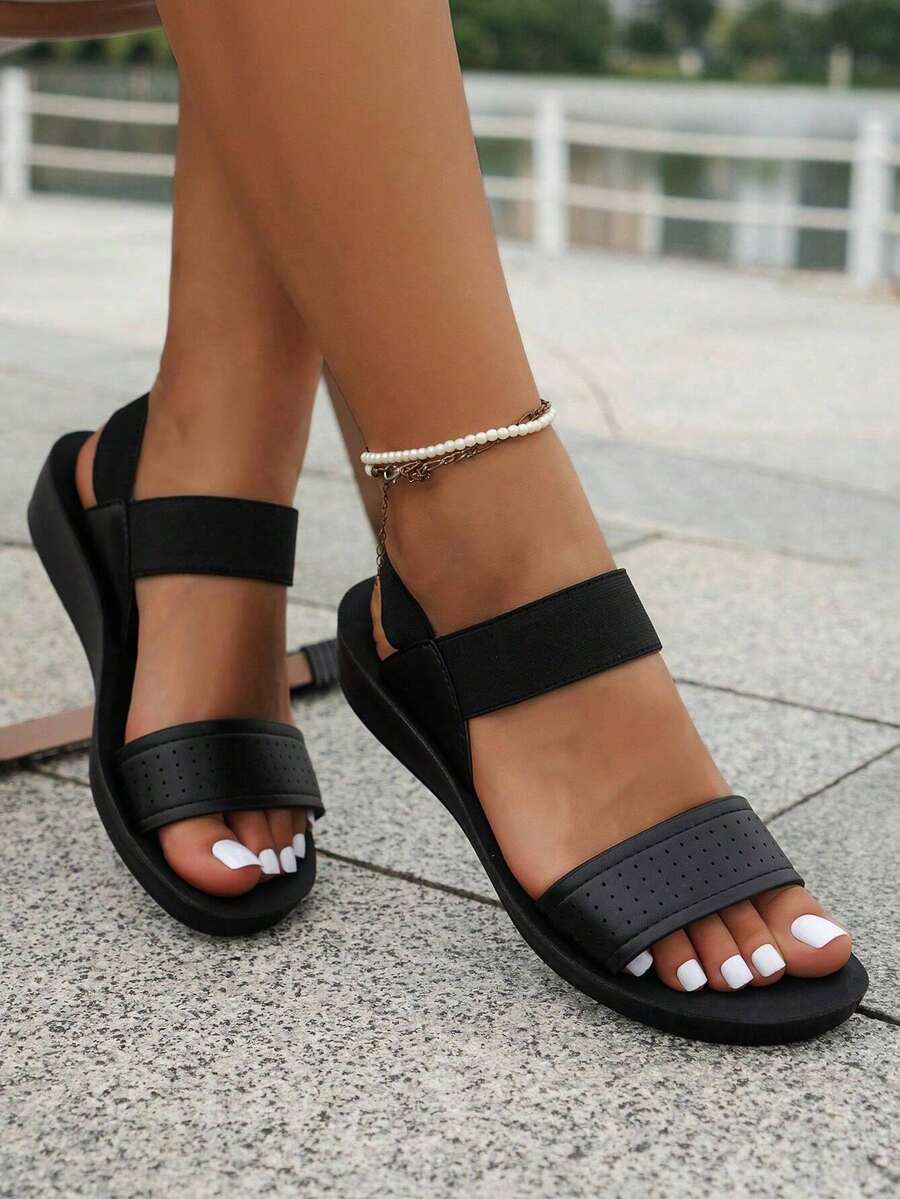 Women Flat Sandals - Negro - View 1