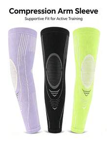 1 Set Compression Arm Sleeve + Calf Sleeve Set, Breathable Sports Elbow And Calf Support Sleeve, Non-Slip Elastic Protective Gear, Suitable For Basketball, Running, Fitness Training, Unisex, Halloween Gift - Multicolor - View 9