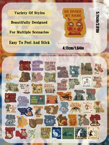 50pcs Medieval Eerie Abstract Stickers For Luggage, Skateboard, Guitar, Scrapbook, Laptop DIY Decoration Graffiti Stickers - A - View 2