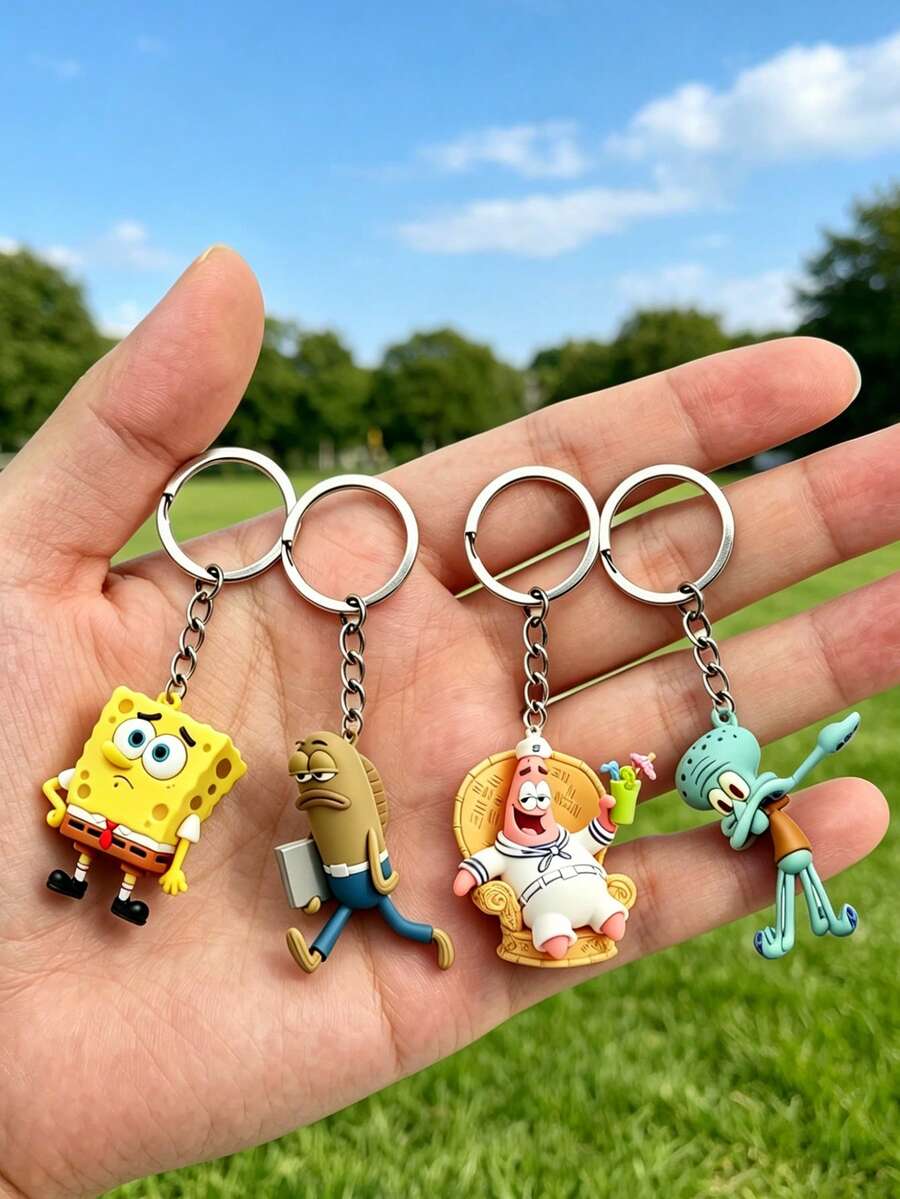 bandai Roadrunner Fishman, Lazy Chair Larry, Octopus-Shaped Keychain Pendant, Acrylic Material, High-Definition Pattern, Decorative Accessories For Daily Outfits Such As Backpacks And Handbags, Suitable As Gifts For Friends - Multicolor - View 1