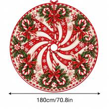 1pc Spiral Candy Cane Pattern Christmas Tree Skirt, Elegant Color Holiday Decor, 5 Sizes, Unisex Holiday Gift, Suitable For Home And Party Christmas Home Decoration - Candy Cane - View 14