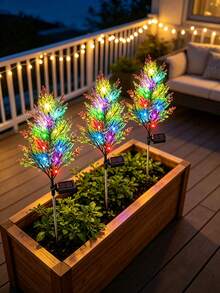 2PCS Multicolor Solar Christmas Tree Stake Light, LED Artificial Pine Tree Landscape Lamp, Waterproof Outdoor Decorative Pathway Light For Yard, Lawn, Patio, Garden, Holiday Christmas Party Decoration - Multicolor - View 7