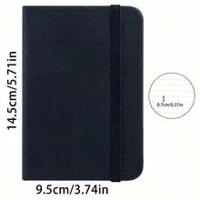1pc A6 Hardcover Pocket Notebook, 80 Pages Portable Mini Notebook, Premium PU Cover With Elastic Band Design, Lined Pages, Suitable For Writers, Students And Professionals, Office Supplies, Independence Day Gift - Multicolor - View 11