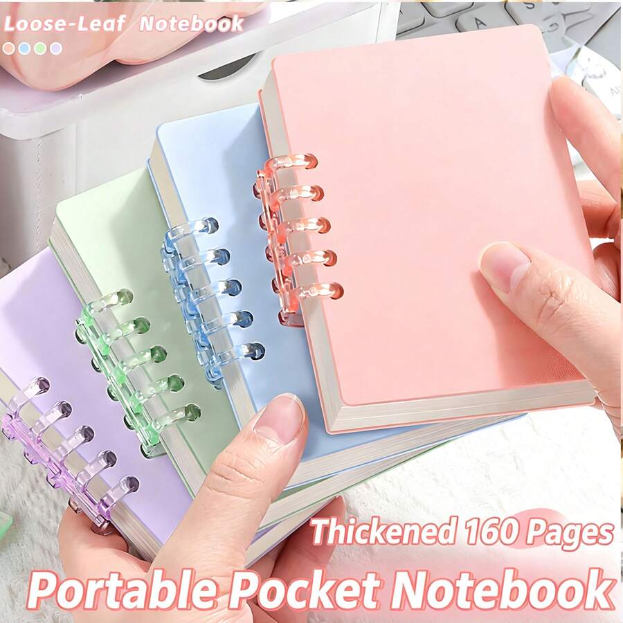 2/3pcs Random Color A7 Spiral Notebook, Coil Loose Leaf Memo Pad, Detachable Coil Pocket Diary, 80 Sheets Inner Pages, Minimalist Design, Suitable For Office, School, Travel And Holiday Gifts - Multicolor - View 1