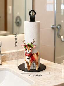 2D Acrylic Reindeer Paper Towel Holder - Freestanding Paper Towel Rack With Holiday Deer Decoration, Perfect For Kitchen And Bathroom Storage, Easter Decor, Christmas Decor - Multicolor - View 9