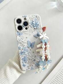 Casing Ponsel Anti Jatuh dengan Lubang Presisi dan Tepi Lurus Motif Bunga Biru dan Kupu-kupu, Cocok untuk 17/17Pro/17Promax, 16/16Plus/16Pro/16Promax, 15/15Plus/15Pro/15Promax, 14/14Plus/14Pro/14Promax, 13/13Pro/13Promax, 12/12Pro/12Promax, 11/11Pro Max. - MultiWarna - View 1