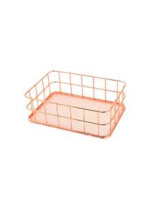 1pc Nordic Metal Wire Storage Basket, Gold & Rose Gold Desktop Organizer Tray, Vanity Makeup Cosmetic Sundries Storage Holder - Multicolor - View 17