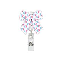 TONAVIETO 1pc Silver Bottom Bow Badge Reel Acrylic Retractable Badge Holder Clip With Swivel Alligator Clip For Nurses Doctors Social Worker - BOW - View 6