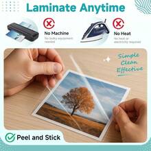 Self-Adhesive Laminating Film A4 Size No Heat No Machine Required 212*300MM 55 Micron Glossy Protective Film Suitable For DIY Crafts, Home And School - A - View 2