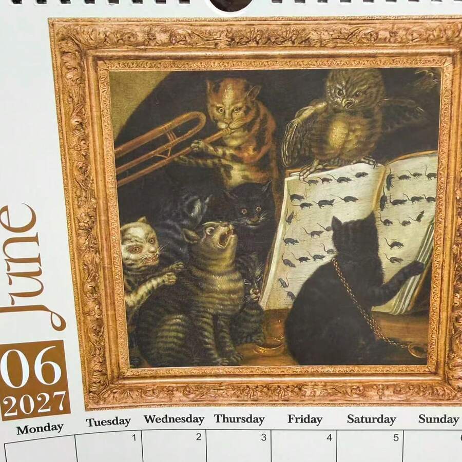 2027 Medieval Weird Cat Calendar - Hilarious And Quirky Feline Art For Every Month - Perfect Gift For Cat Lovers - Multiple Styles - View 1