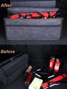 2pcs Dark Gray Car Trunk Felt Storage Bag, Three Sizes Available, Car Felt Storage Box, Thickened And Enlarged Soft Felt Storage Box, Home Storage Box, Car Storage Box, Tidy Storage For Sundries (No Adhesive) - A - View 10