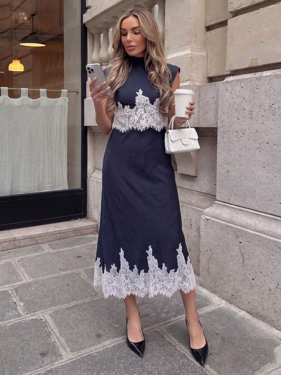 TWFS Women's Casual Elegant Fashion Loose Navy Blue Skirt For Summer/Autumn Travel, Party, Halloween, Back To School, Dance - Navy Blue - View 1