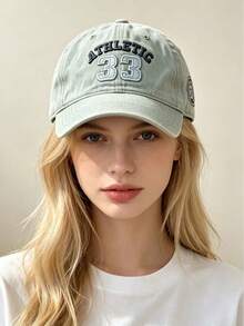 1件刺繡字母設計棒球帽 男女通用 33號補丁 時尚休閒帽 卡車司機帽 街頭日常旅行遮陽帽 - 彩色 - 查看 11